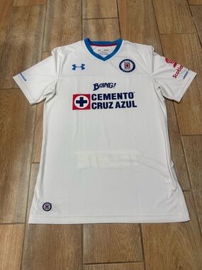 Under Armour White and Blue Cruz Azul Home Jersey